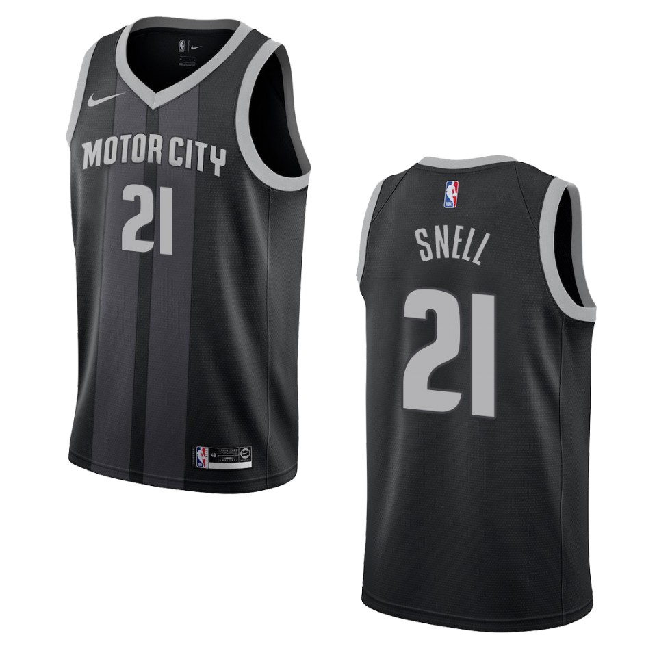 Men’s Detroit Pistons #21 Tony Snell City Swingman Jersey – Black – Www ...