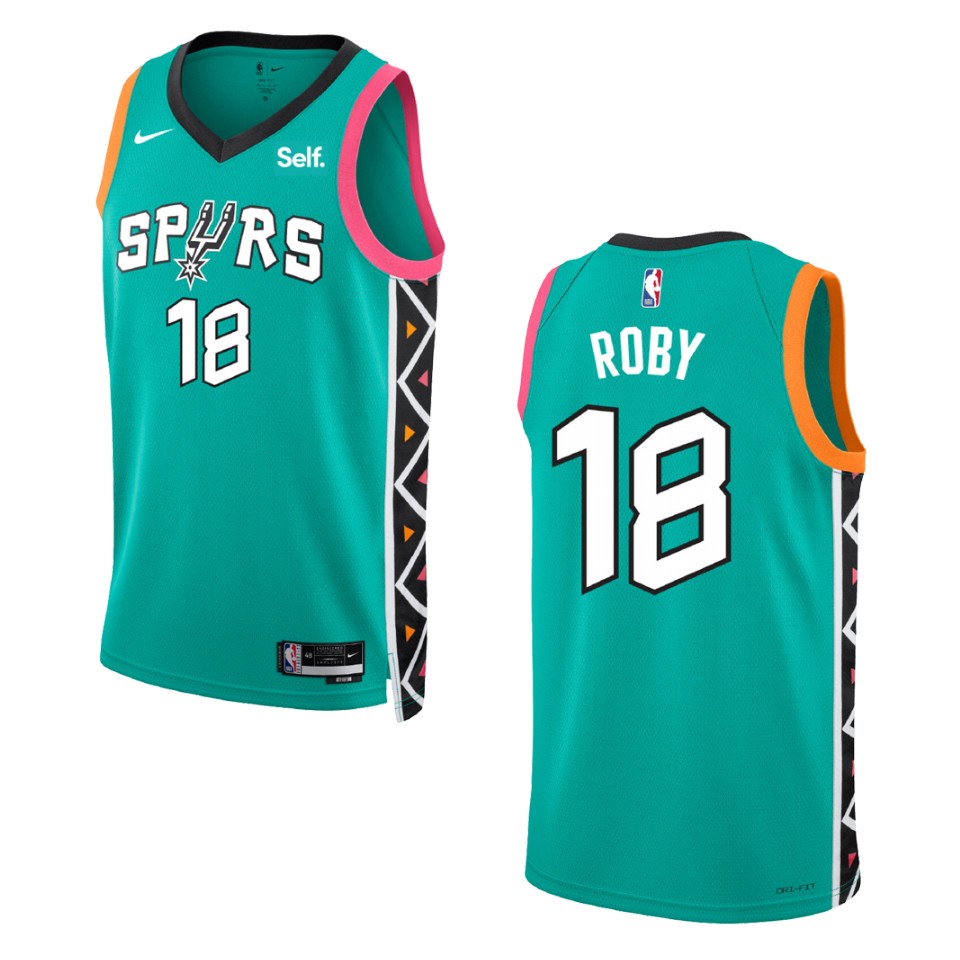 2022-23 City Edition San Antonio Spurs Isaiah Roby Turquoise Swingman ...