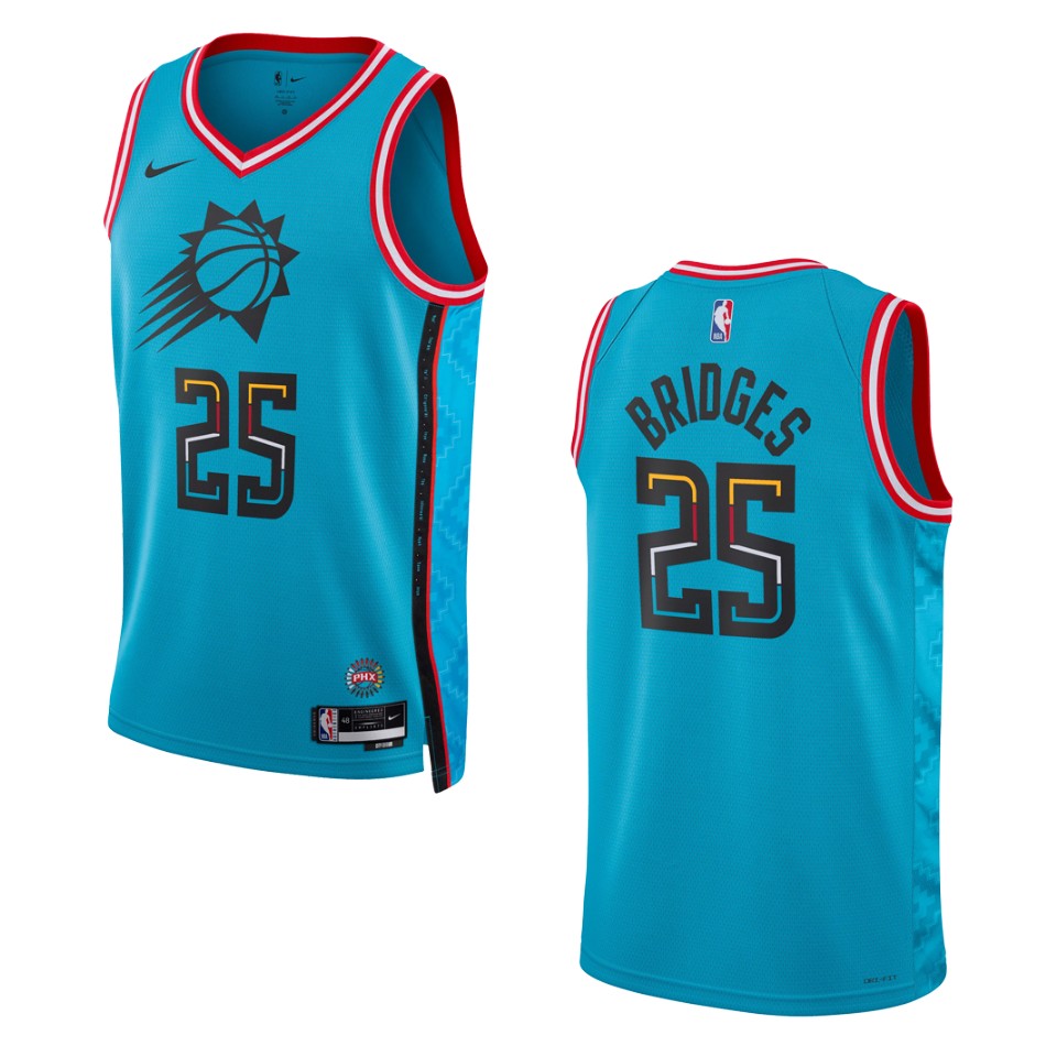 Suns 2022-23 City Edition Mikal Bridges Turquoise Jersey Swingman – Www ...